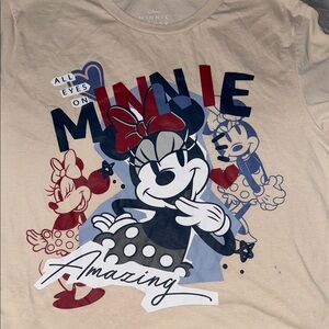 Disney Minnie Mouse Women’s T-Shirt - Cream and Red